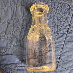 Roanoke vintage pint clear milk bottle